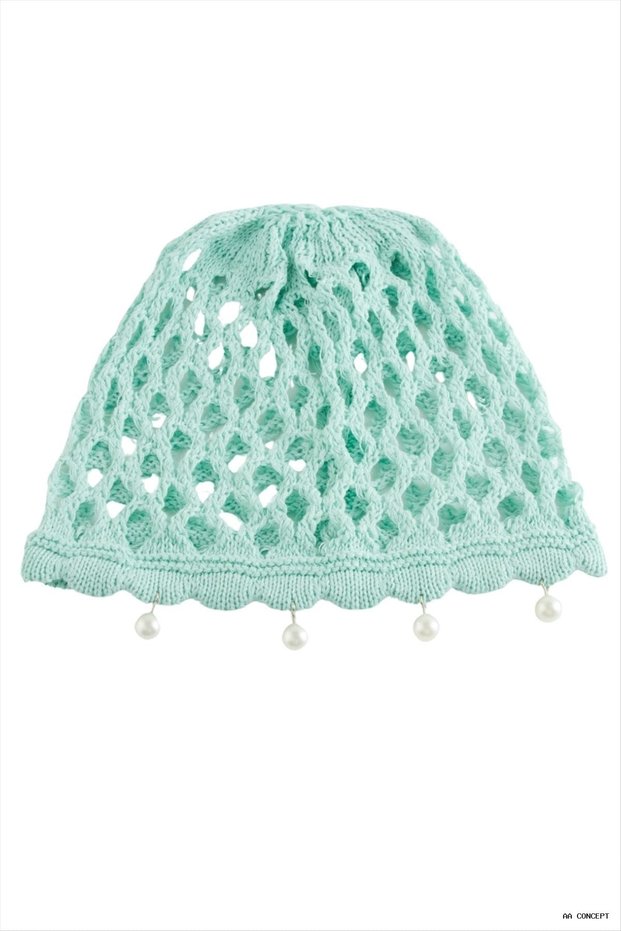 Concepta Women's Summer Braided Pearl Mesh Bohemian Bonnet Headgear (233034) Water Green