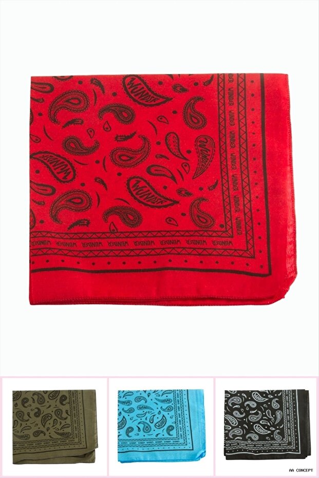 Aconcept Tile Patterned Linen Bandana (10707) 50X50 Marbled
