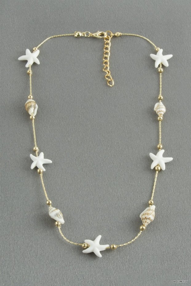 Concepta Starfish Seashell Natural Stone (233257) Necklace Cream