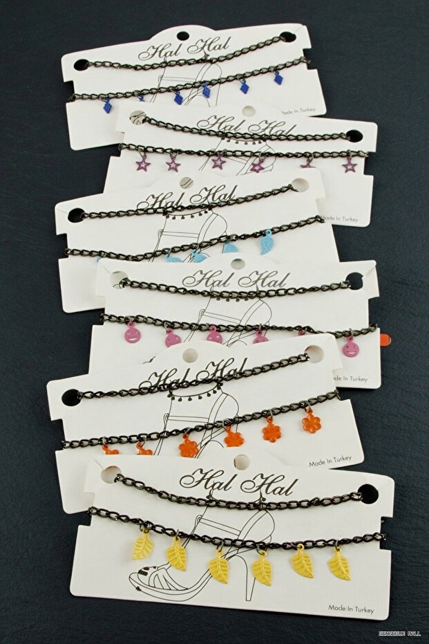 Zngzrmll Mixed Sequin Chain (23531) Anklet Black