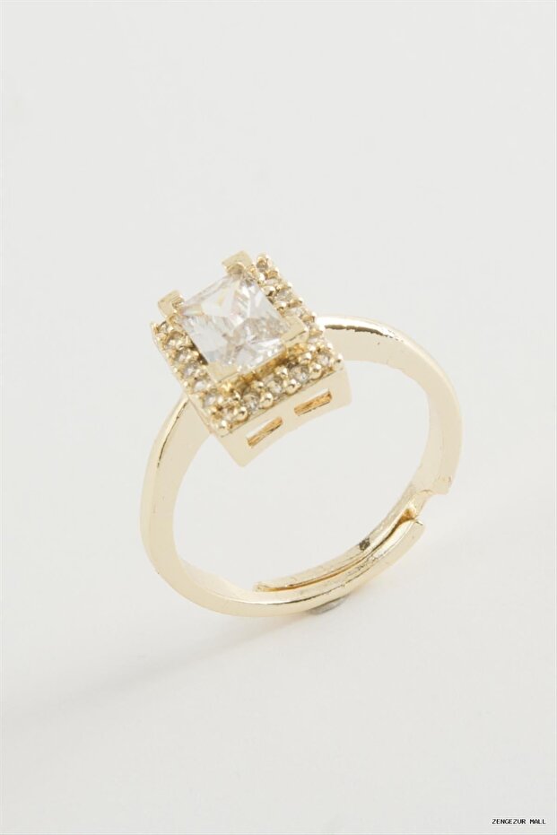 Zngzrmll Rectangular Single Stone (15543) Ring Yellow