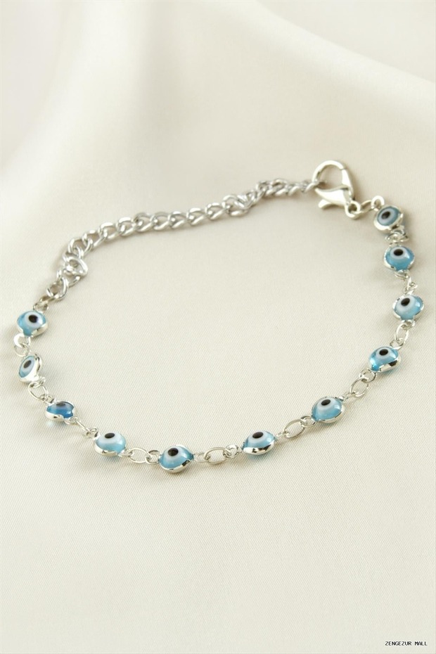 Zngzrmll Evil Eye Bead Enamel Bracelet (233011) Blue