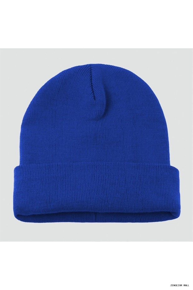 Zngzrmll Double Layer 1St Quality Colorful Beanie - Beanie Gloves (32611) - Blue