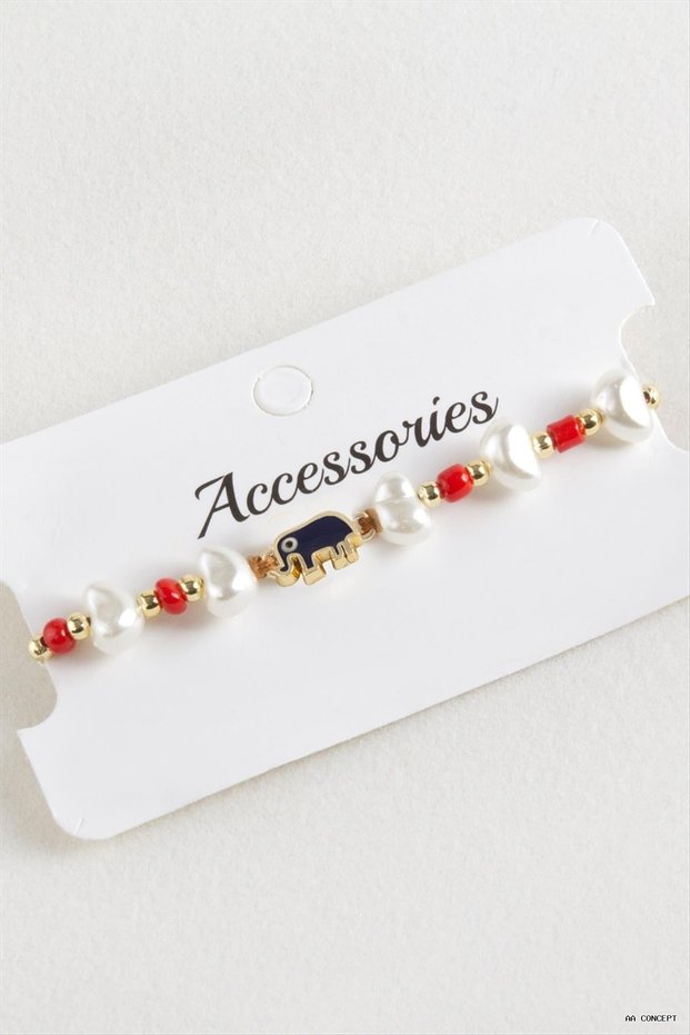 Concepta Fil Bead Pearl Macrame Cord (05041) Bracelet Red