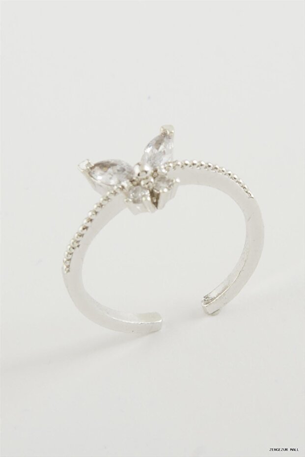 Zngzrmll Zircon Stone Ring (60512) Silver Color