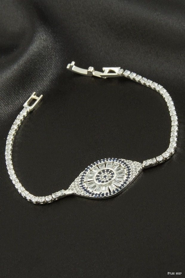 Ilkestor Oval Zircon Stone Children's Bracelet 16 cm (02836) Silver Color