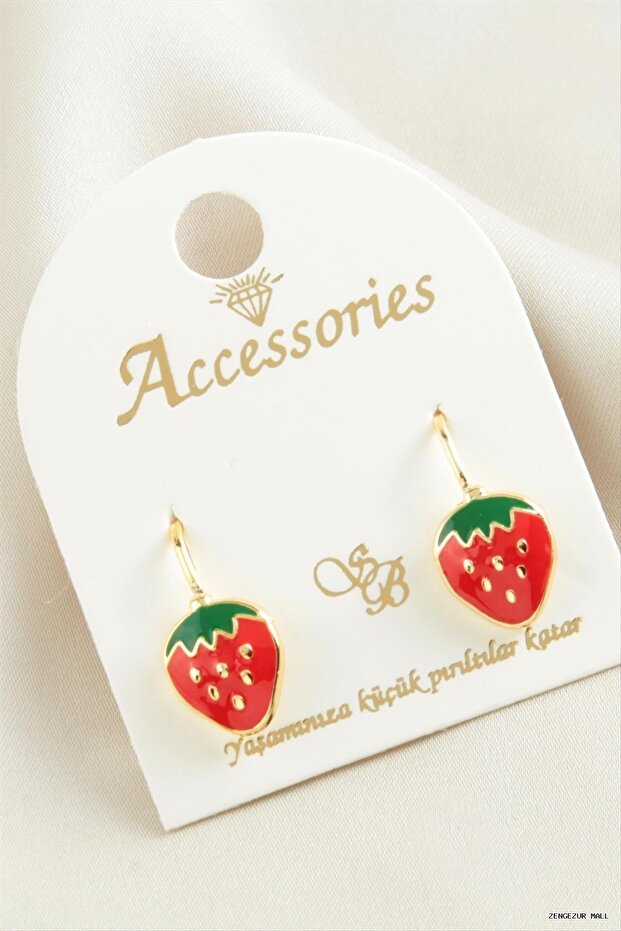 Zngzrmll Strawberry Enamel Clip (61412) Earrings Yellow