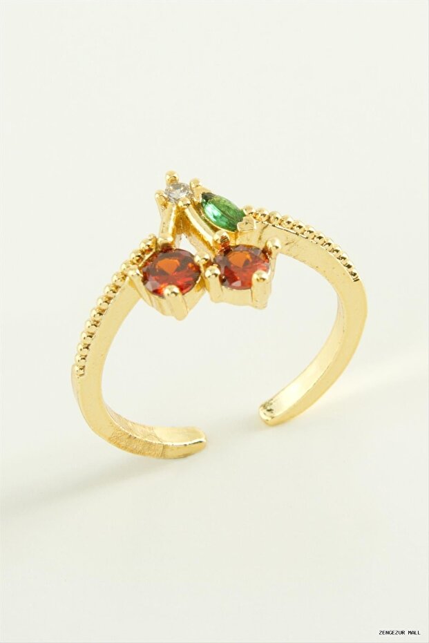 Zngzrmll Cherry Zircon Stone (55427) Ring Yellow