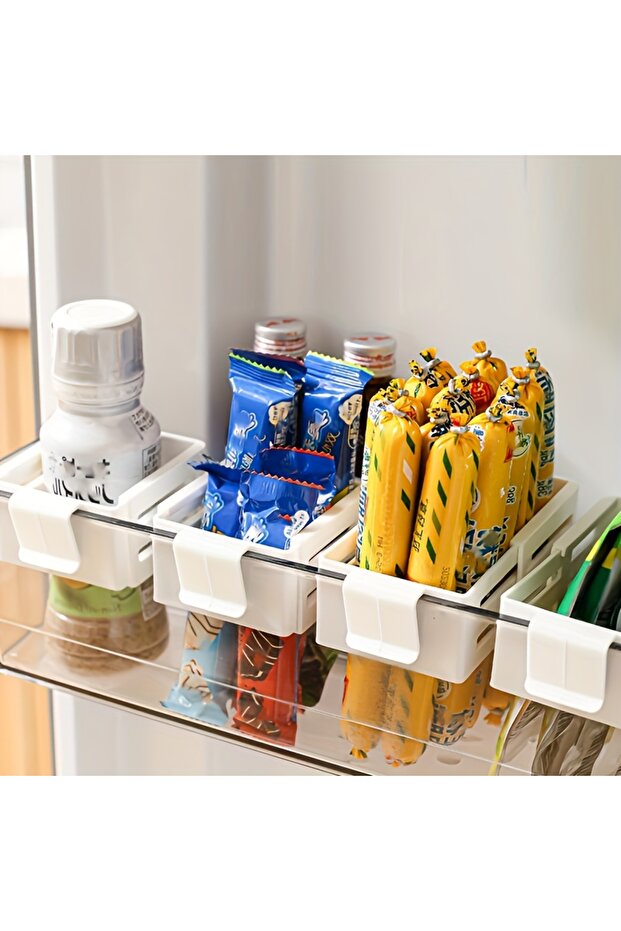 2pcs Refrigerator Storage Divider Side Door Storage Partition Expandable Baffle Dividers Kitchen ...