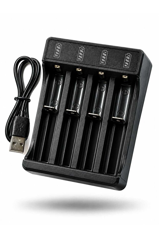 شاحن بطاريات USB قابل لإعادة الشحن بأربع فتحات