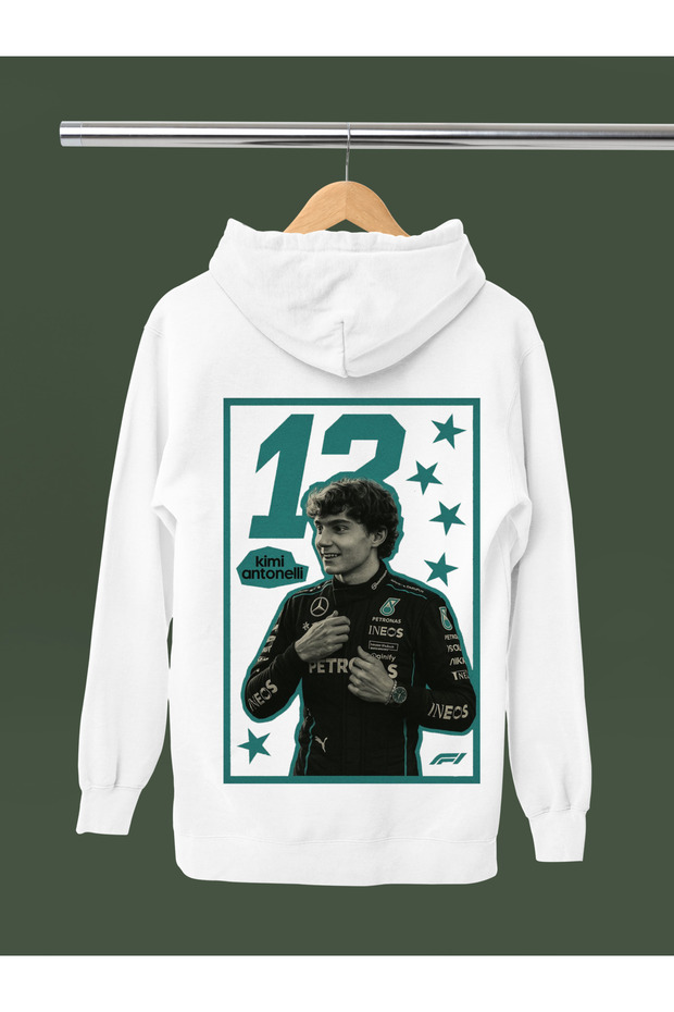 Kimi Antonelli Printed Cotton Long Sleeved 3-Yarn Hooded F1 Sweatshirt