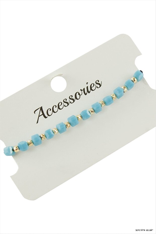 Spt-Gld Cube Crystal (100209) Bracelet Blue