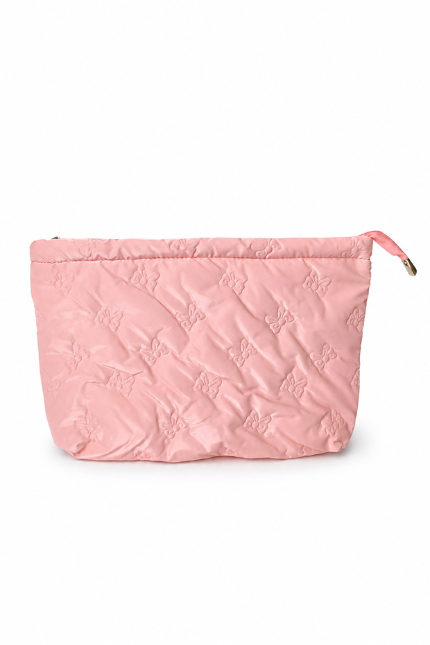 Butterfly Patterned Cluch Makeup Bag Pink