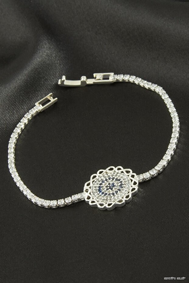 Spt-Gld Flower Zircon Stone Children's Bracelet 16 cm (110655) Silver Color