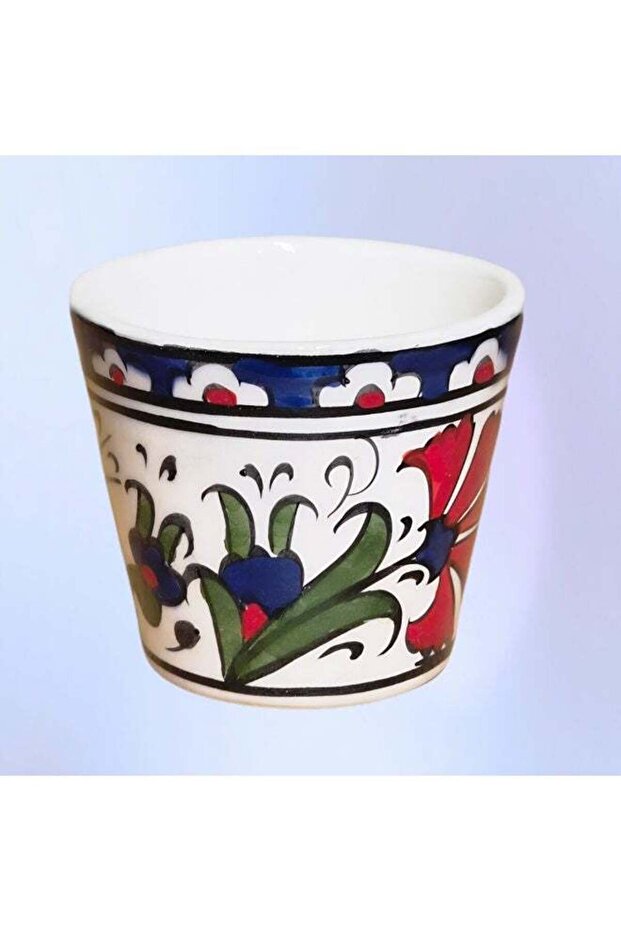 Handmade Ceramic Espresso Tea Coffee Cup with Floral Design