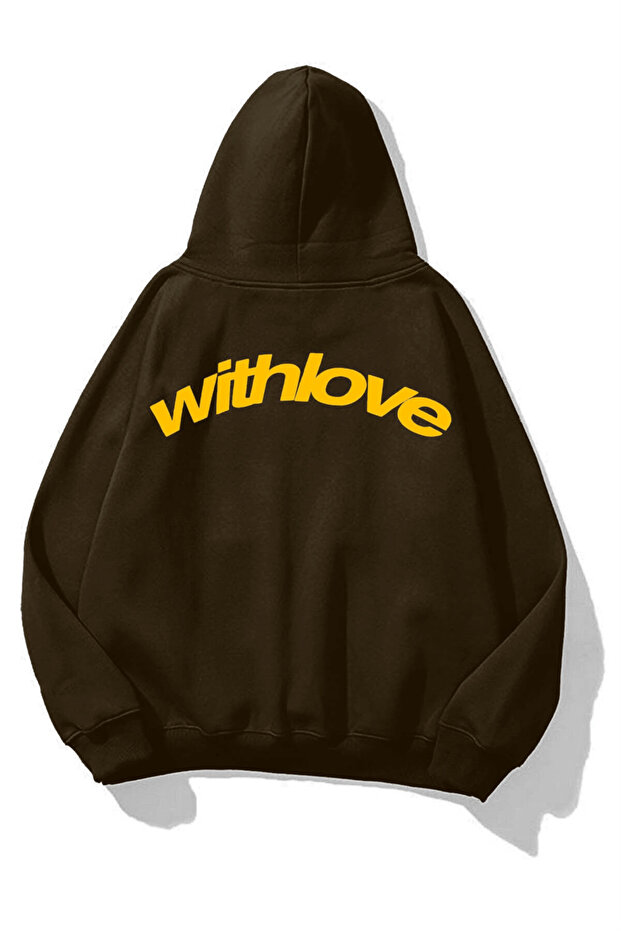 Unisex with Love Sweatshirt Brown