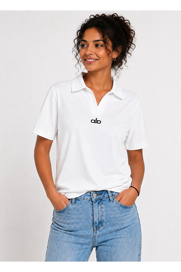 Premium Quality Fabric, Lycra Flexible Structure, Polo Collar, Comfortable Women's T-Shirt