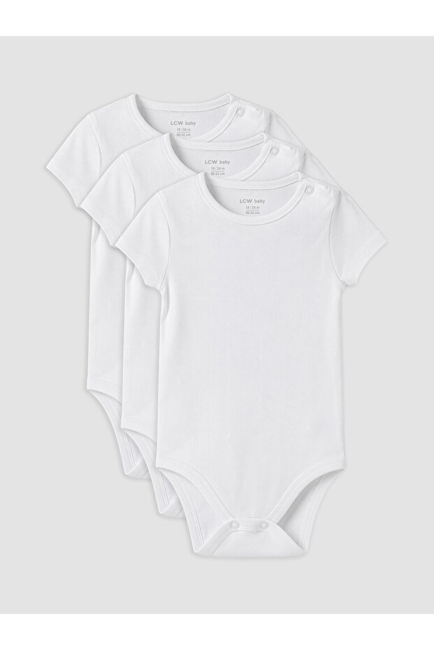 Two Mt Shop Quality Lcw Baby White Plain Baby Girl Snap Fastener Bodysuit