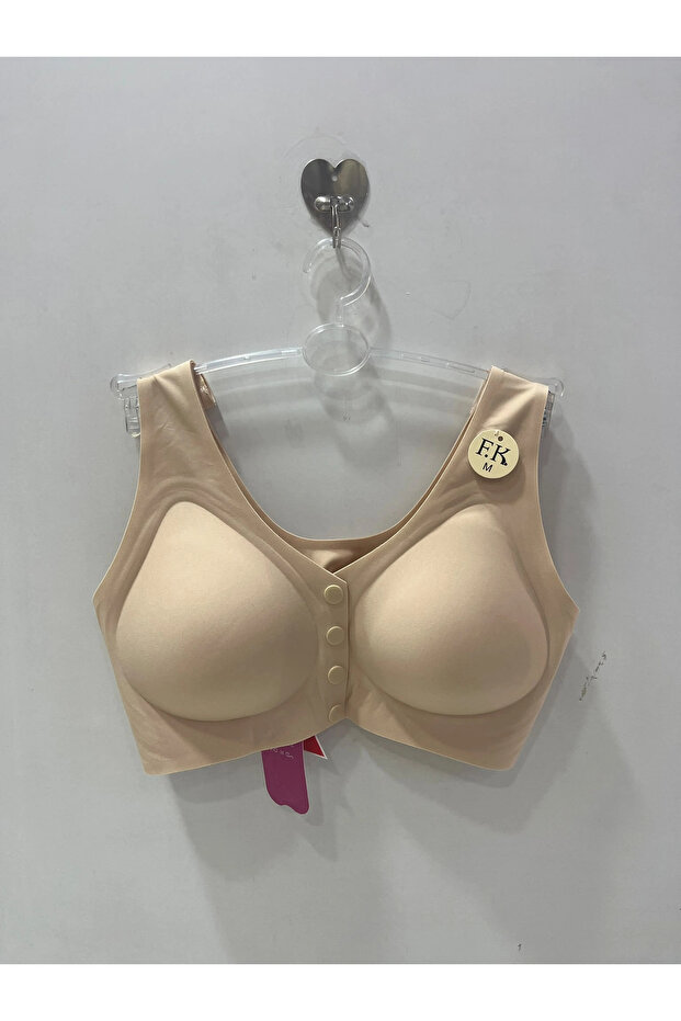 Fk Women's Front Buttoned Non-Wired Laser Cut Bra-Ten