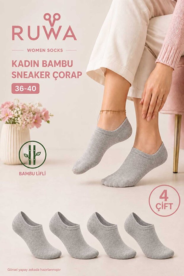 KADIN BAMBU DİKİŞSSİZ SNEAKER ÇORAP