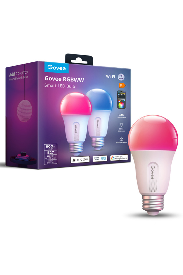 RGBWW Smart LED Bulb E27 (800lm) (2-pack)