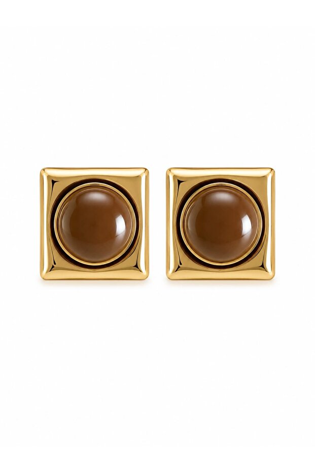 Steel Square Earrings