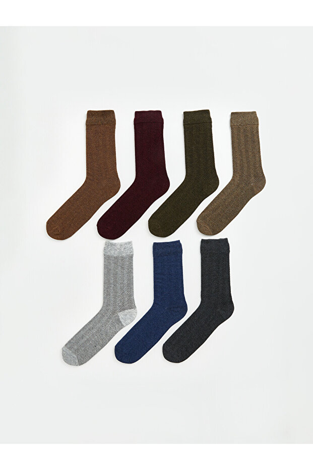 Lcw Accessories Mixed Patterned Men's Socks 7-Pack