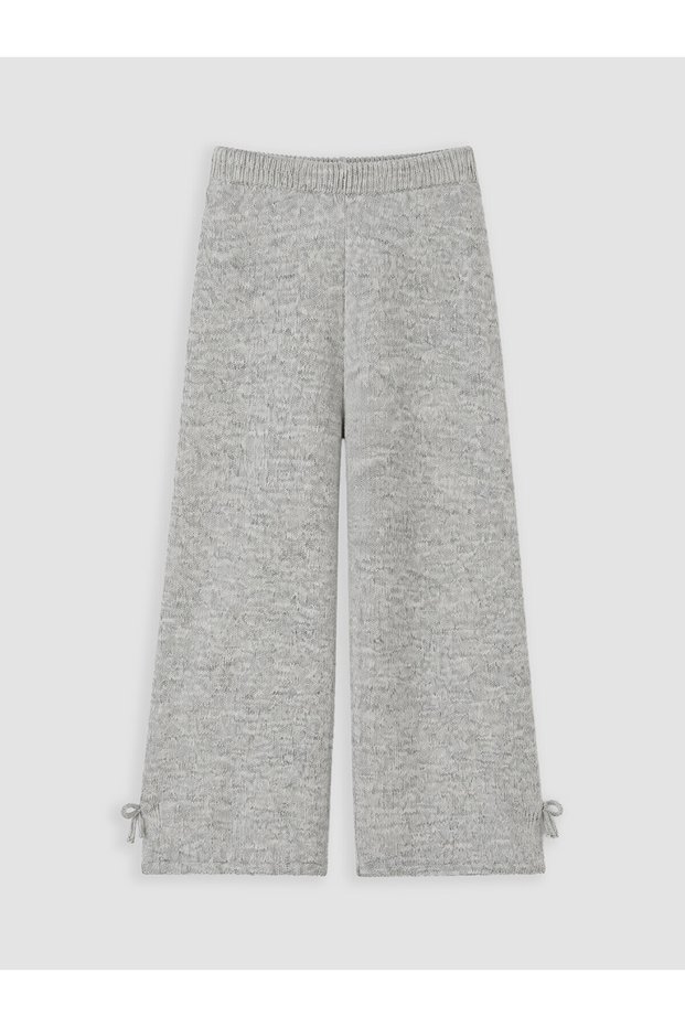 Two Mt Shop Quality Lcw Kids Gray Knitwear Plain Standard & Regular Spanish-Cut Girls' Trousers