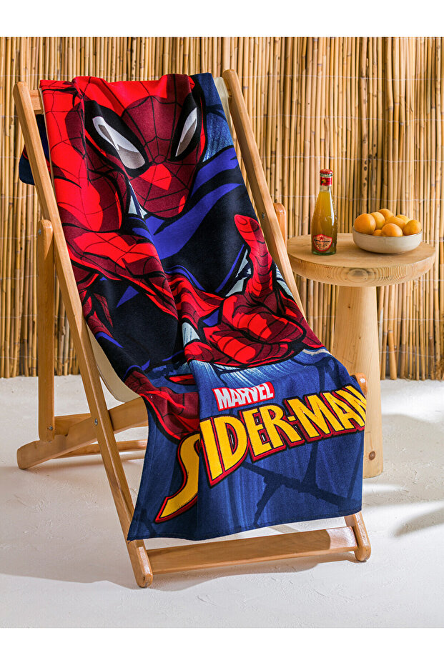 Lcw Accessories Red Spider-Man Printed Cotton Boys' Beach Towel