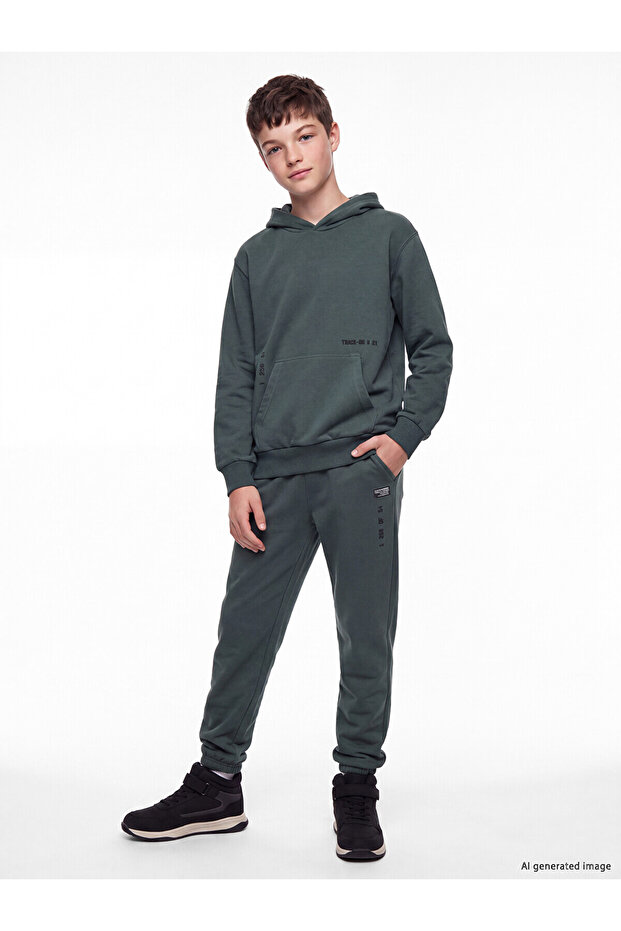 Lcw Kids Green Printed Boys' Jogger Sweatpants