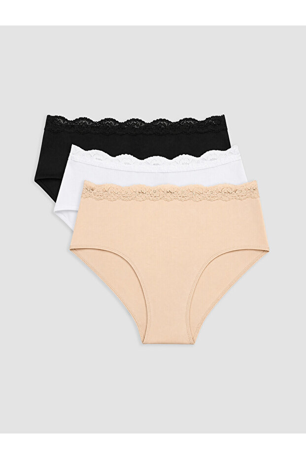 Lcw Dream Pink Lace Detailed Hipster Panties 3-Pack