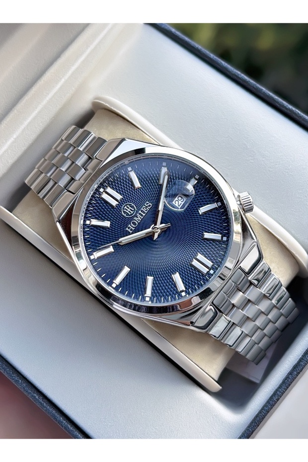Silver Color - Men's Wristwatch - with Bracelet Gift
