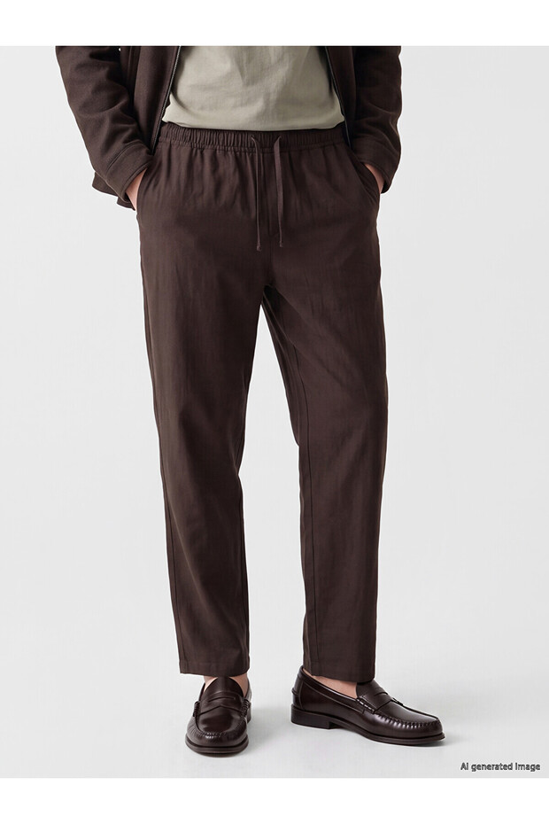 Xside Brown Relax Fit Men's Trousers