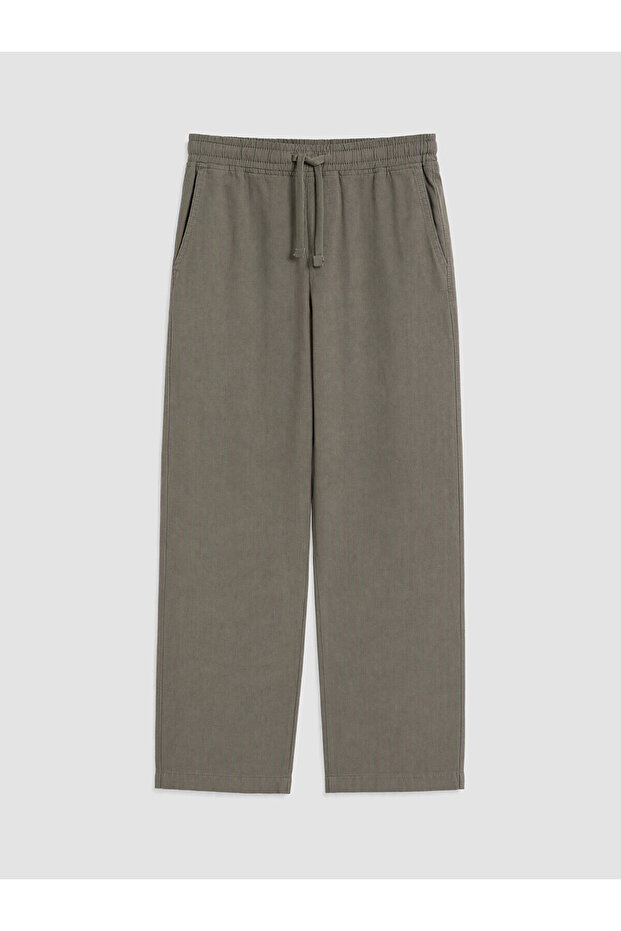 Xside Khaki Linen Look Men's Trousers