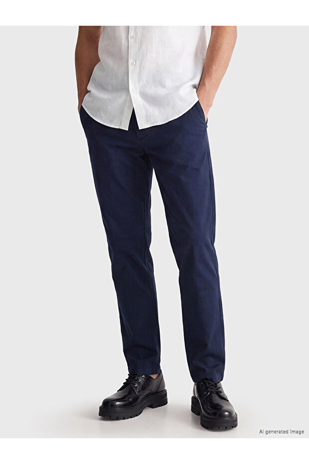 Lcwaikiki Classic Navy Blue Regular Fit Men's Chino Pants