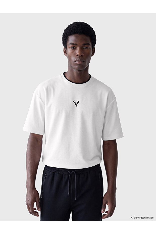 Xside Active Ecru Crew Neck Men's Sports T-Shirt