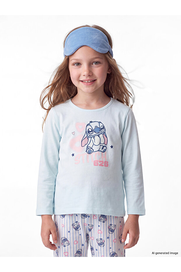 Lcw kids blue Printed girl's pajama set