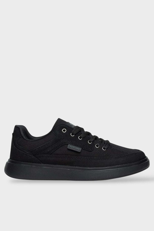 Men's Linen Gabardine Fabric Sneaker Shoes Black