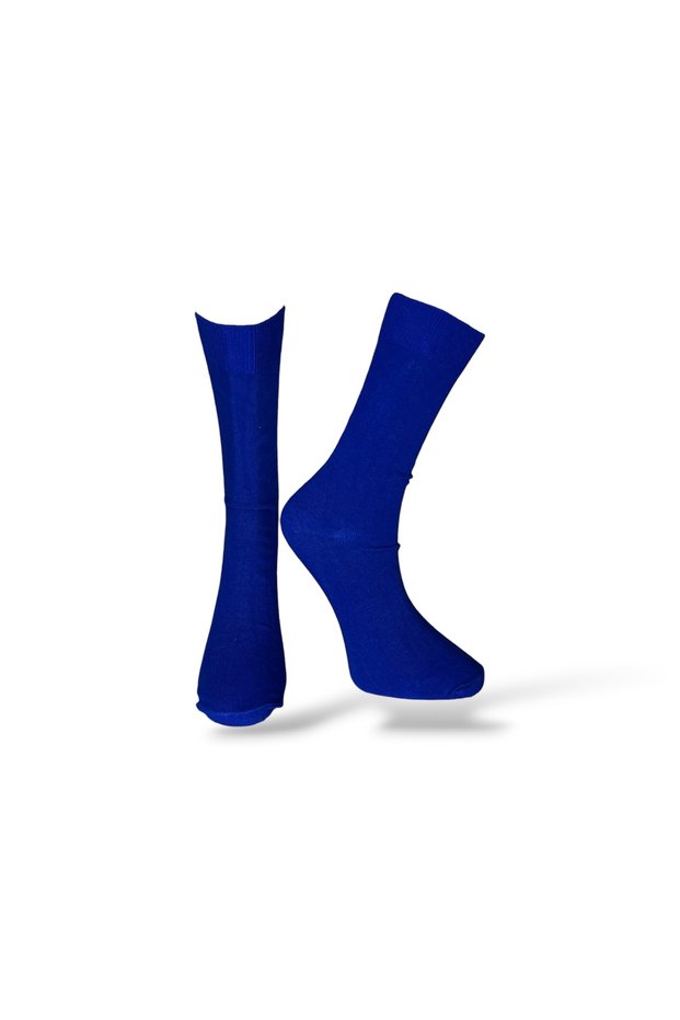 Single Unisex Plain Navy Blue Colored Socks