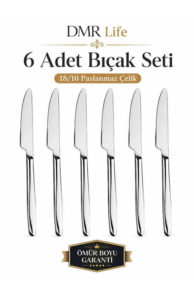 Yakut Sade 6 Pieces Dessert Knife 18/10 Stainless Steel