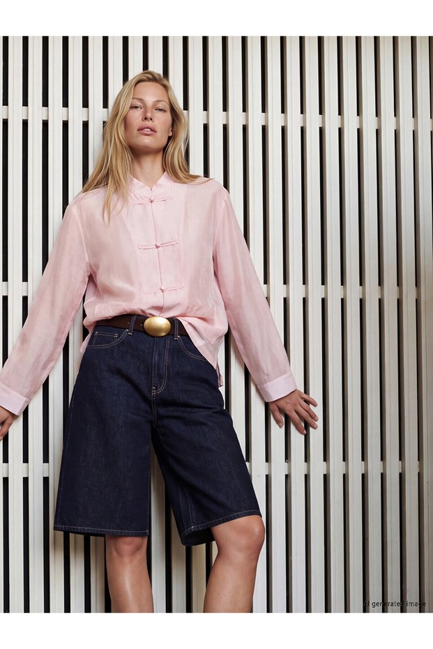 Lcw Vision Pink Judge Collar Women's Shirt