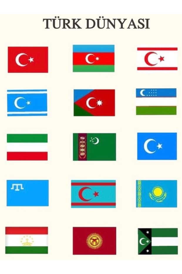 Turkish World Flags Set 22X30 cm