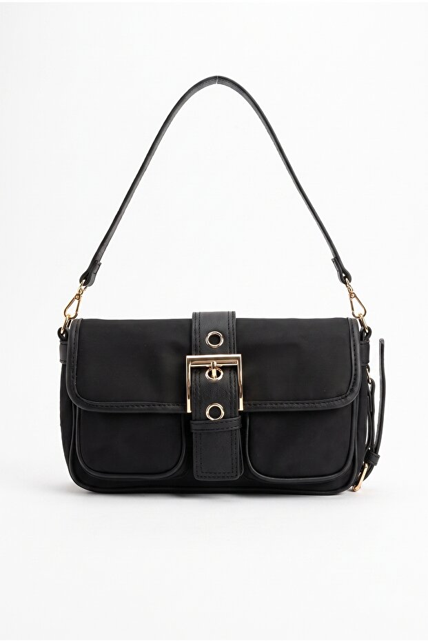 1497 Black Suede Women's Shoulder Bag