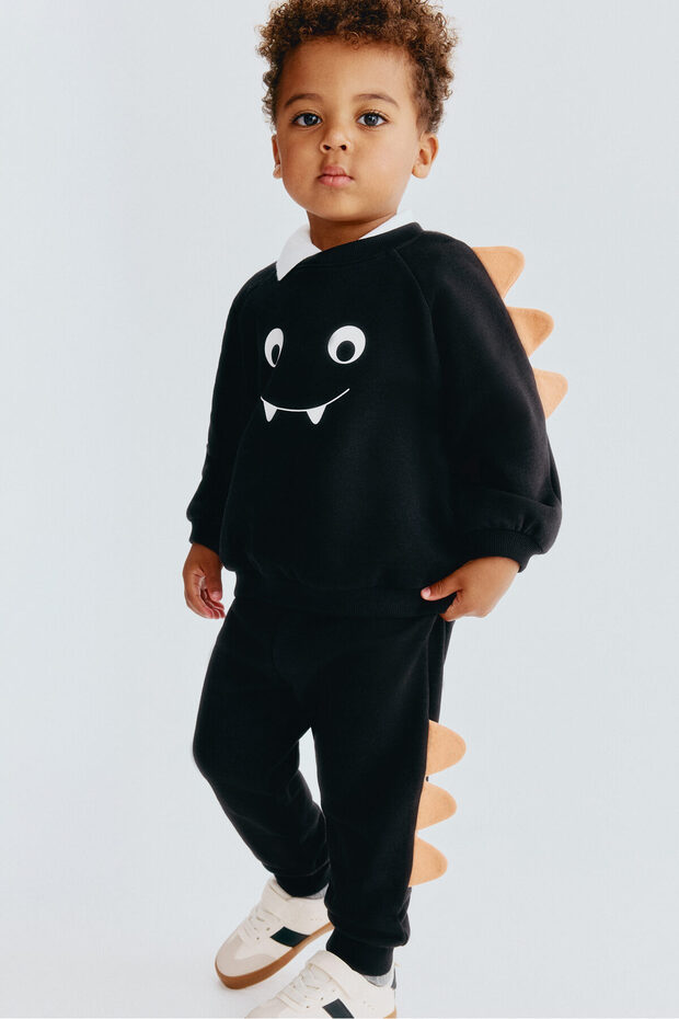 2 Parçalı Aplikeli Sweatshirt Set