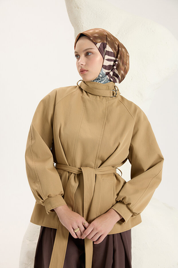 Patterned Twill Scarf Animal Amber