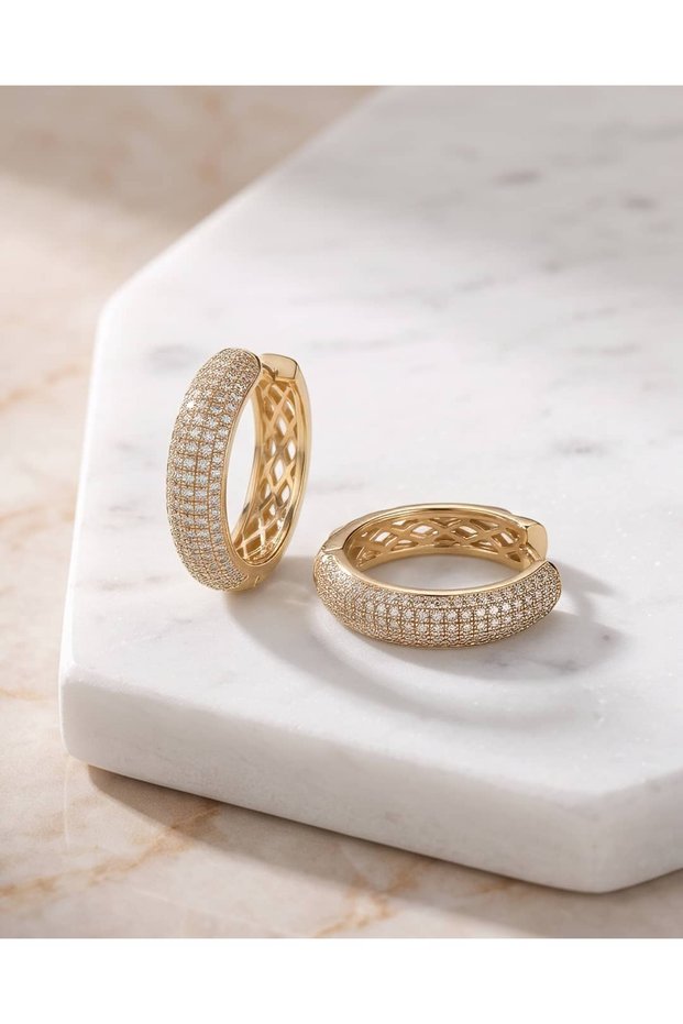 Lumessa Inlaid Zircon Stone Thick Hoop Xuping Earrings