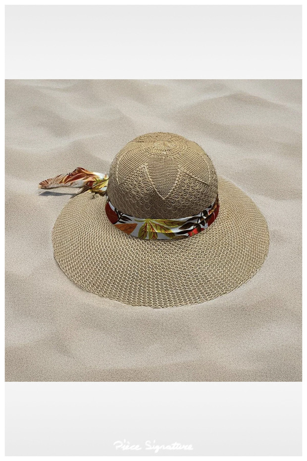 Mercerized Beach Hat with Handle for Women (55-58 cm)