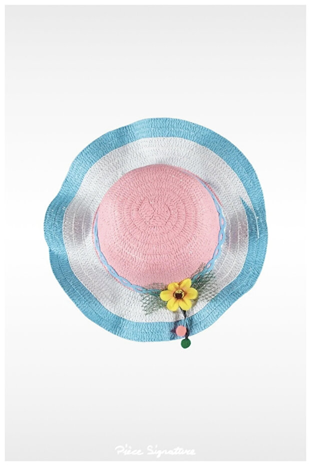 Girl's Yellow Daisy Straw Hat