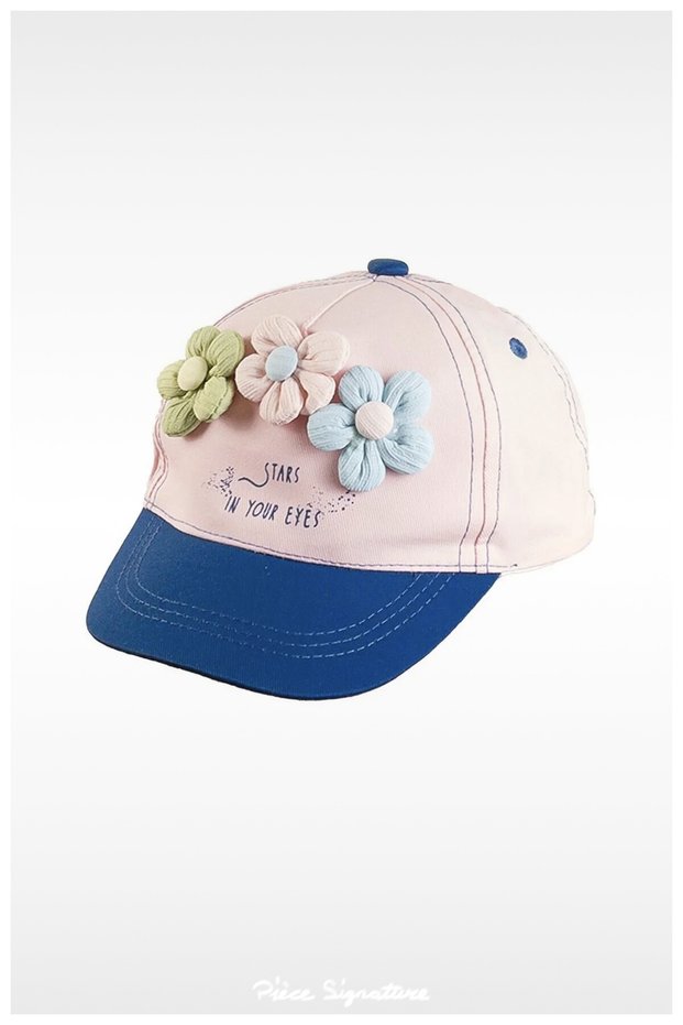 100% Cotton Flower Detail Girl's Hat (Age 1-3) (Size 48-50 cm)