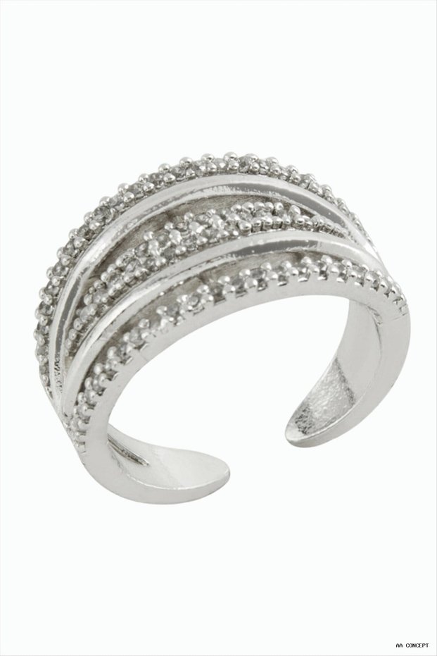 Concepta Zircon Stone Metal Ring (234342) Silver Color